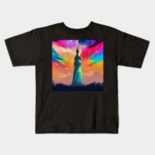 psychedelic statue of liberty 04 Kids T-Shirt